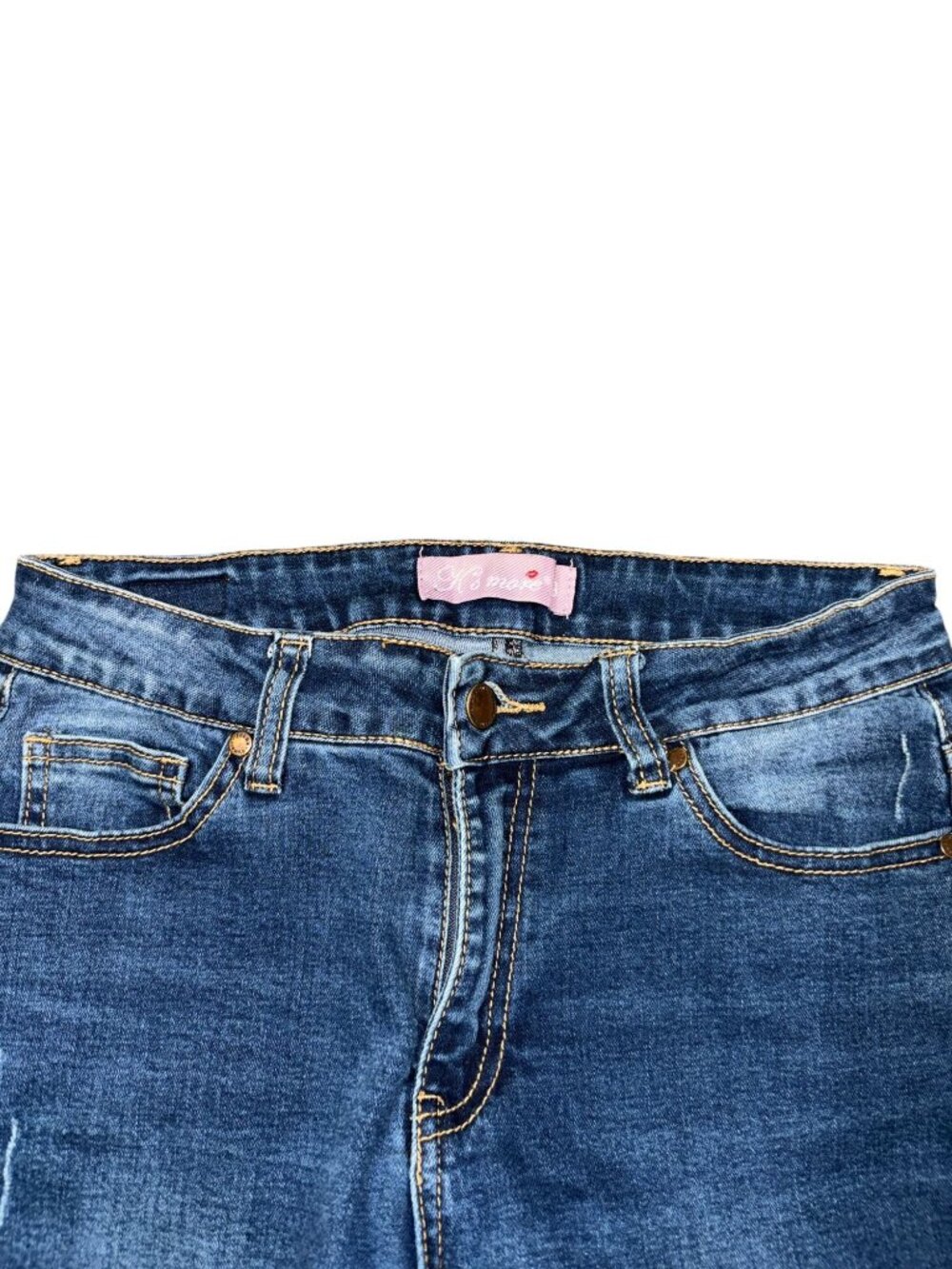 K's More Size 9 Raw Hem Knee Hole Jeans - Picture 5 of 12